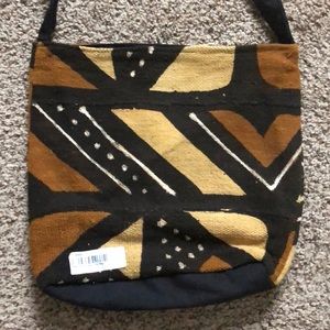 African Mudcloth Zipper Tote Bag